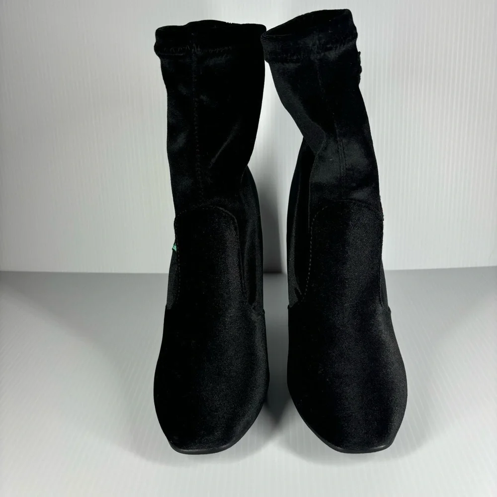 Yoki Heels Womens 8 Ankle Boots Roses Crushed Velvet Photoshoot Night Out Party